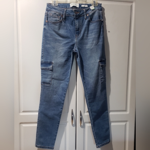 RE generation cargo skinny mid rise jeans - Picture 2 of 6